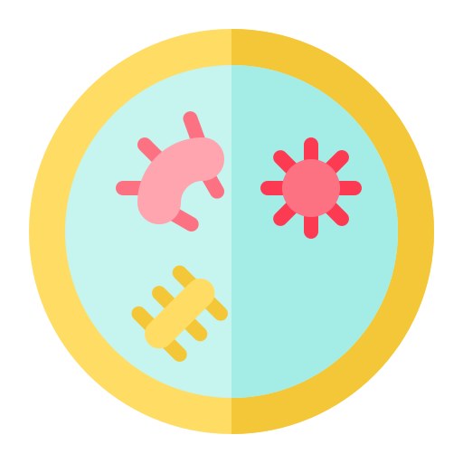 Bacteria, culture, lab, petri dish, virus icon
